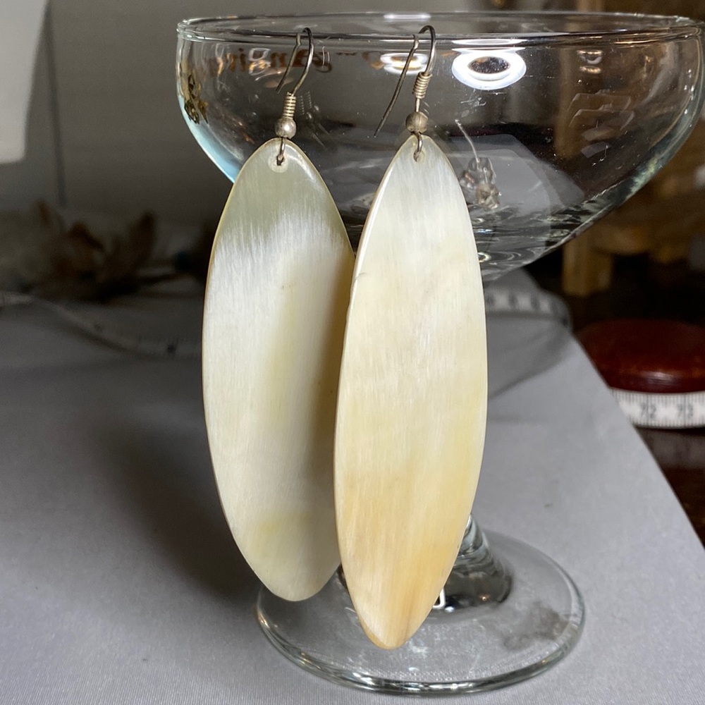 Polished horn earrings